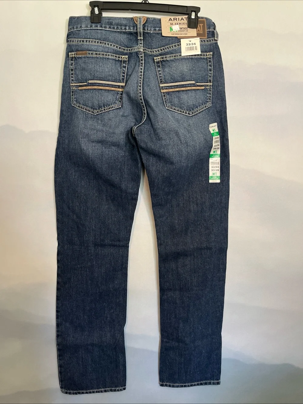 Ariat M1 Vintage 33/34 Blue Straight-Leg Jeans NWT